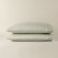 Windsor Stripe Sheet Set pillowcase stack, Stripe Moss