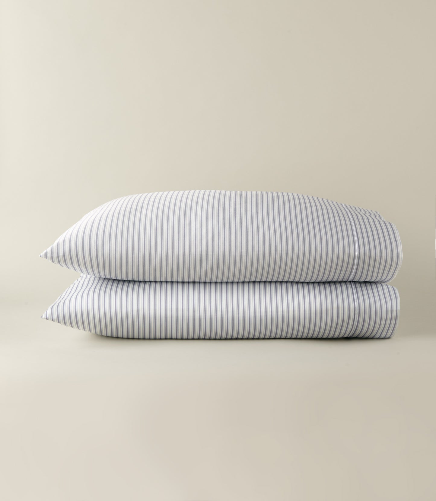 Windsor Stripe Sheet Set pillowcase stack, Stripe Wedgewood