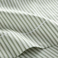 Hemstitch detail on Windsor Stripe Flat Sheet, Stripe Moss