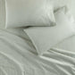 Windsor Stripe Pillowcases on bed, Stripe Moss