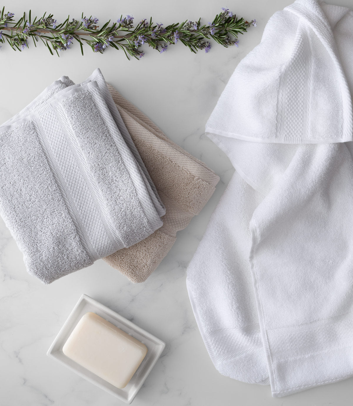 Plush Turkish Towels, Fog White Linen