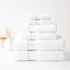 Plush White Bath Towel Stack