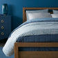 4 Square Quilted Coverlet Denim on Bed