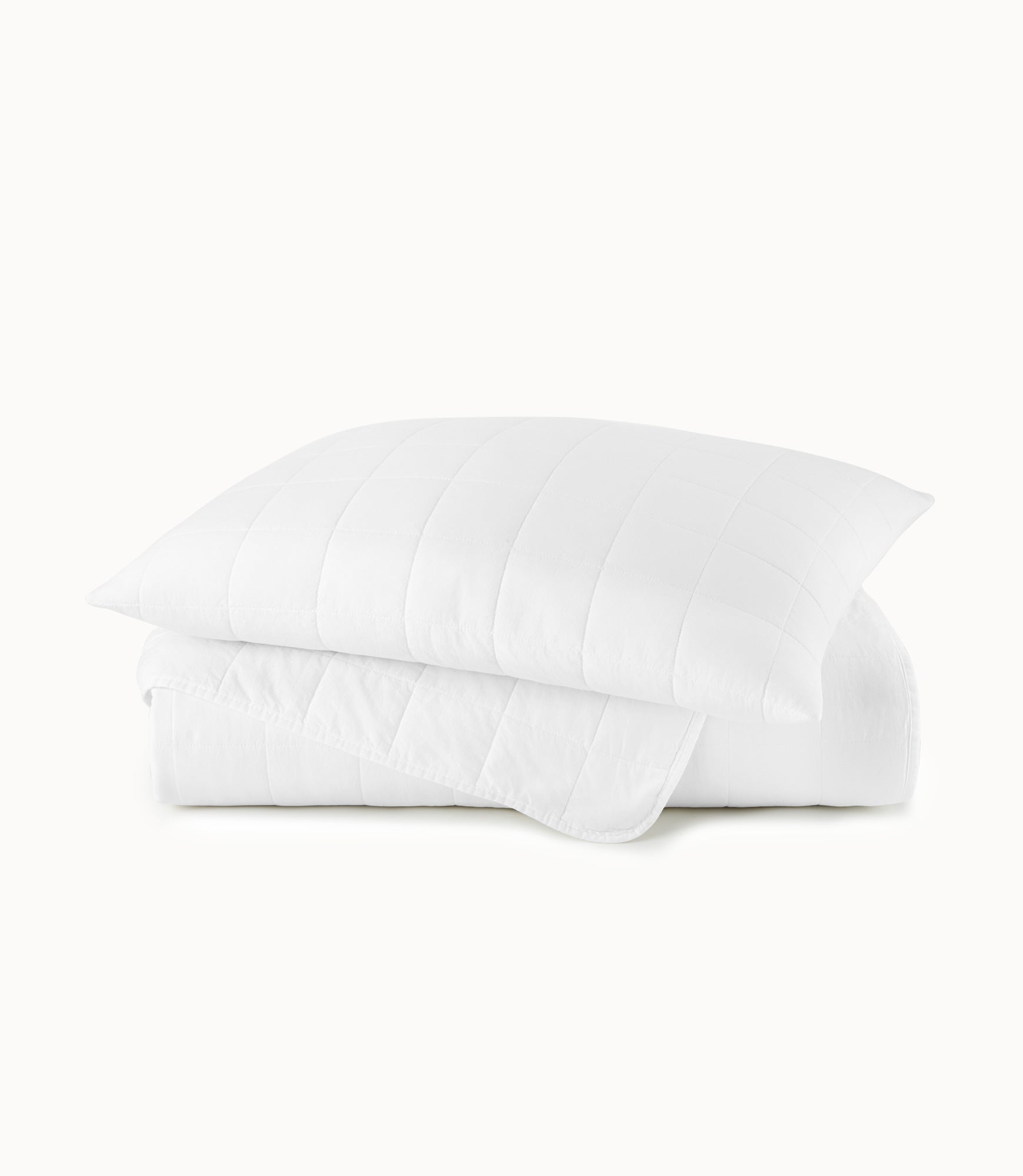 4 Square Quilted Coverlet White