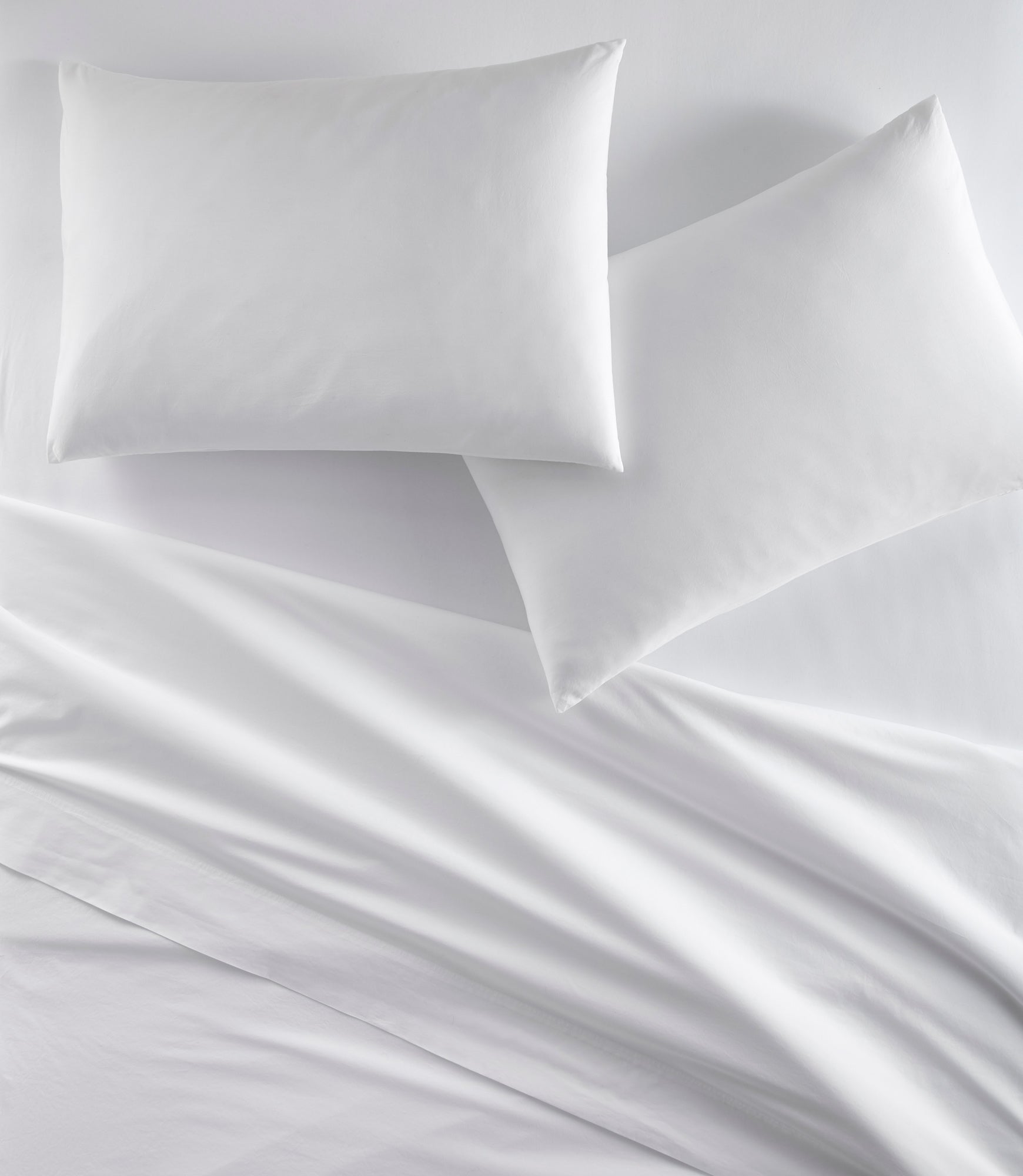 40 Winks Washed Percale Sleeping Shams Set White