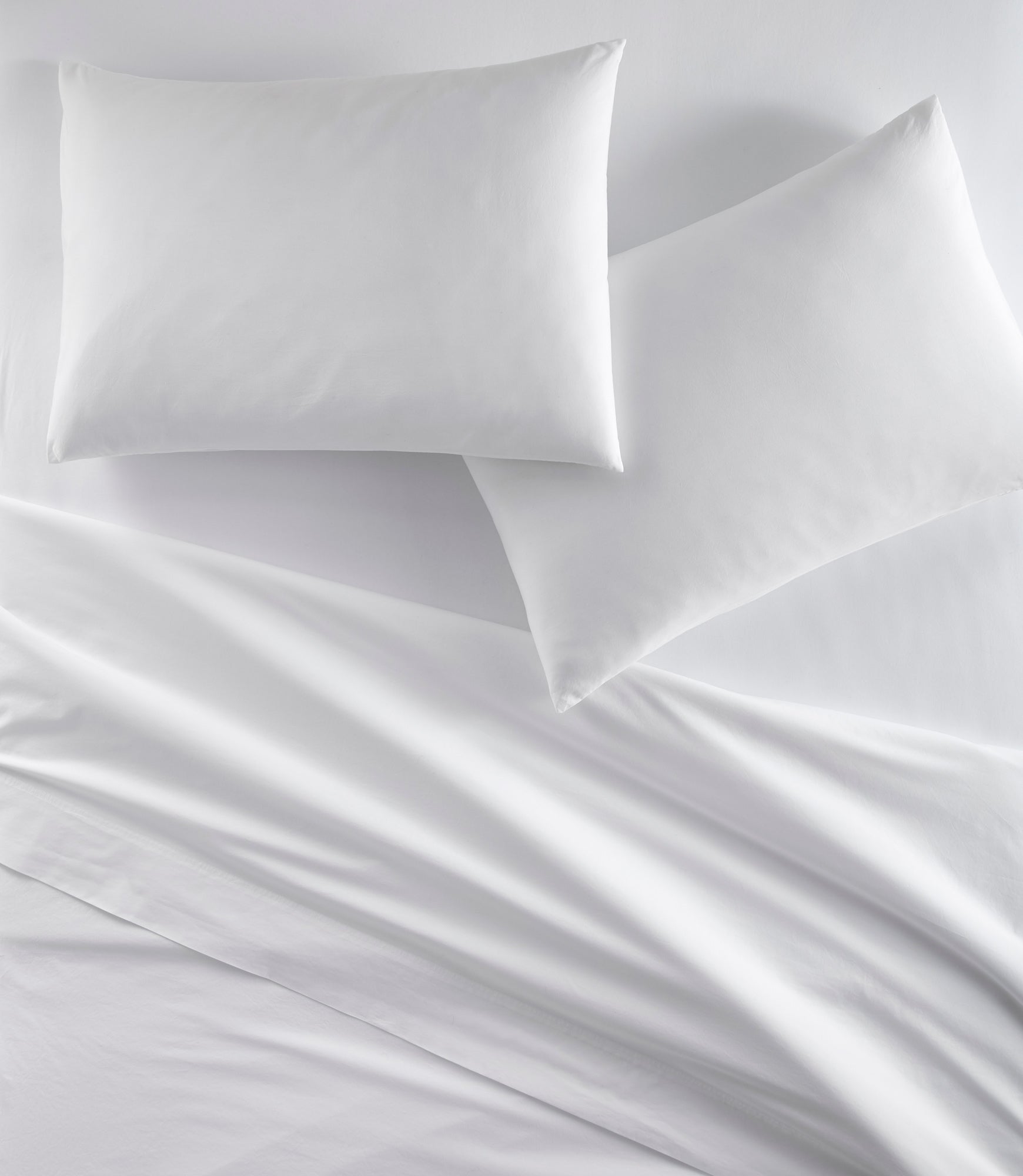 40 Winks Washed Percale Flat Sheet White