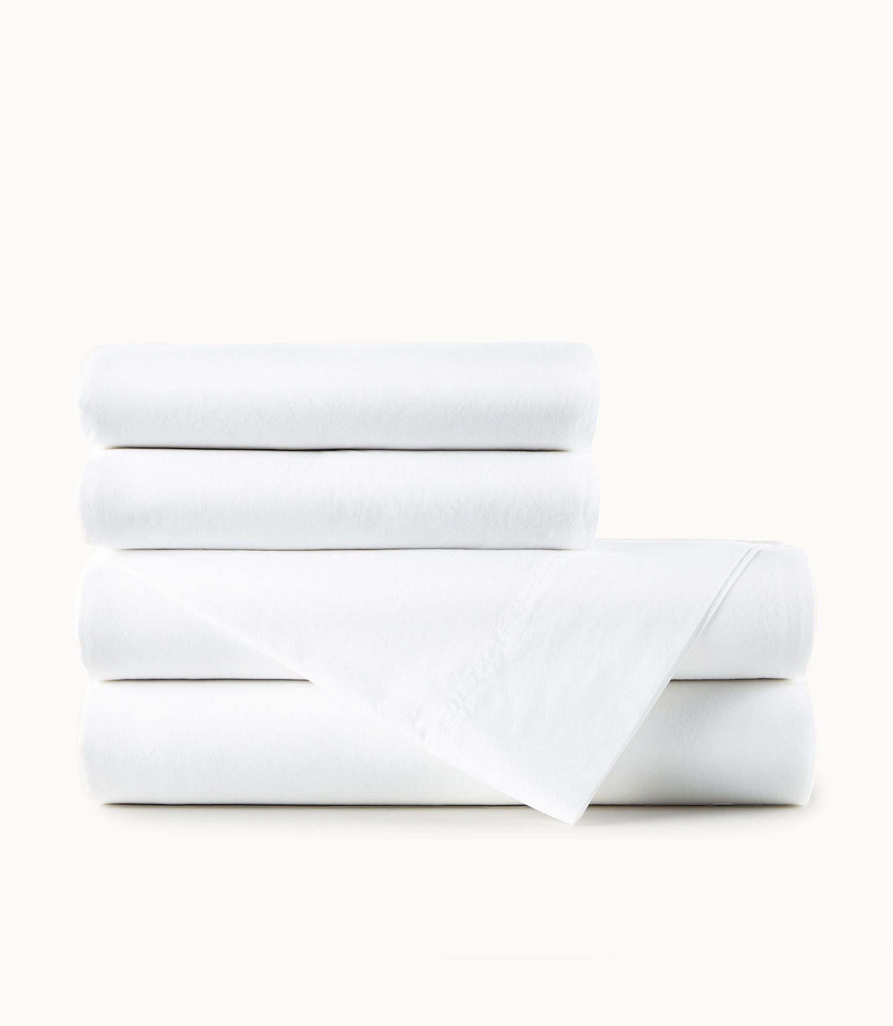 40 Winks Washed Percale Sheet Set White