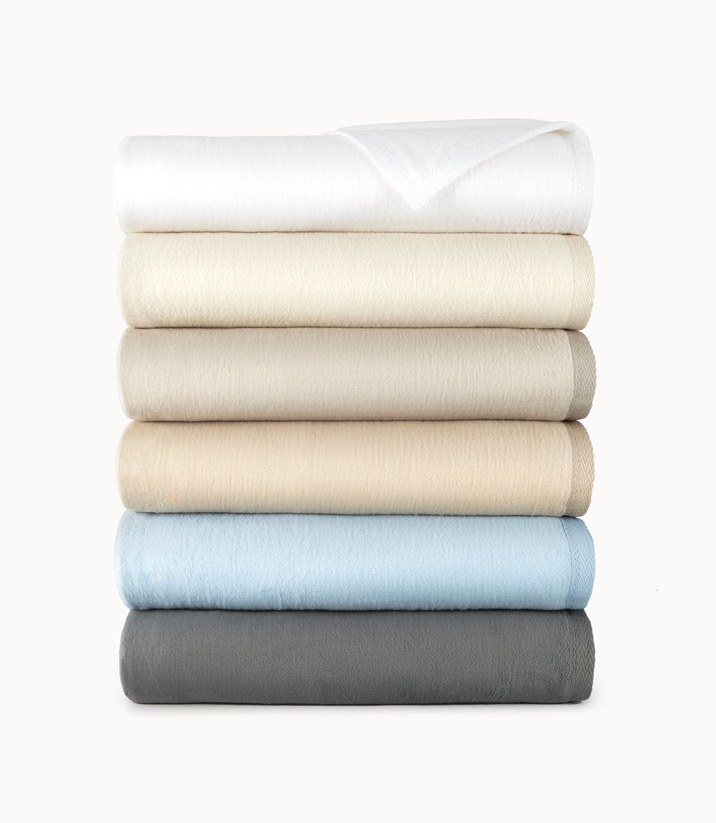 All Seasons Cotton Baby Blanket Stack Multiple Colors White Linen Natural Blue  Gray Blush