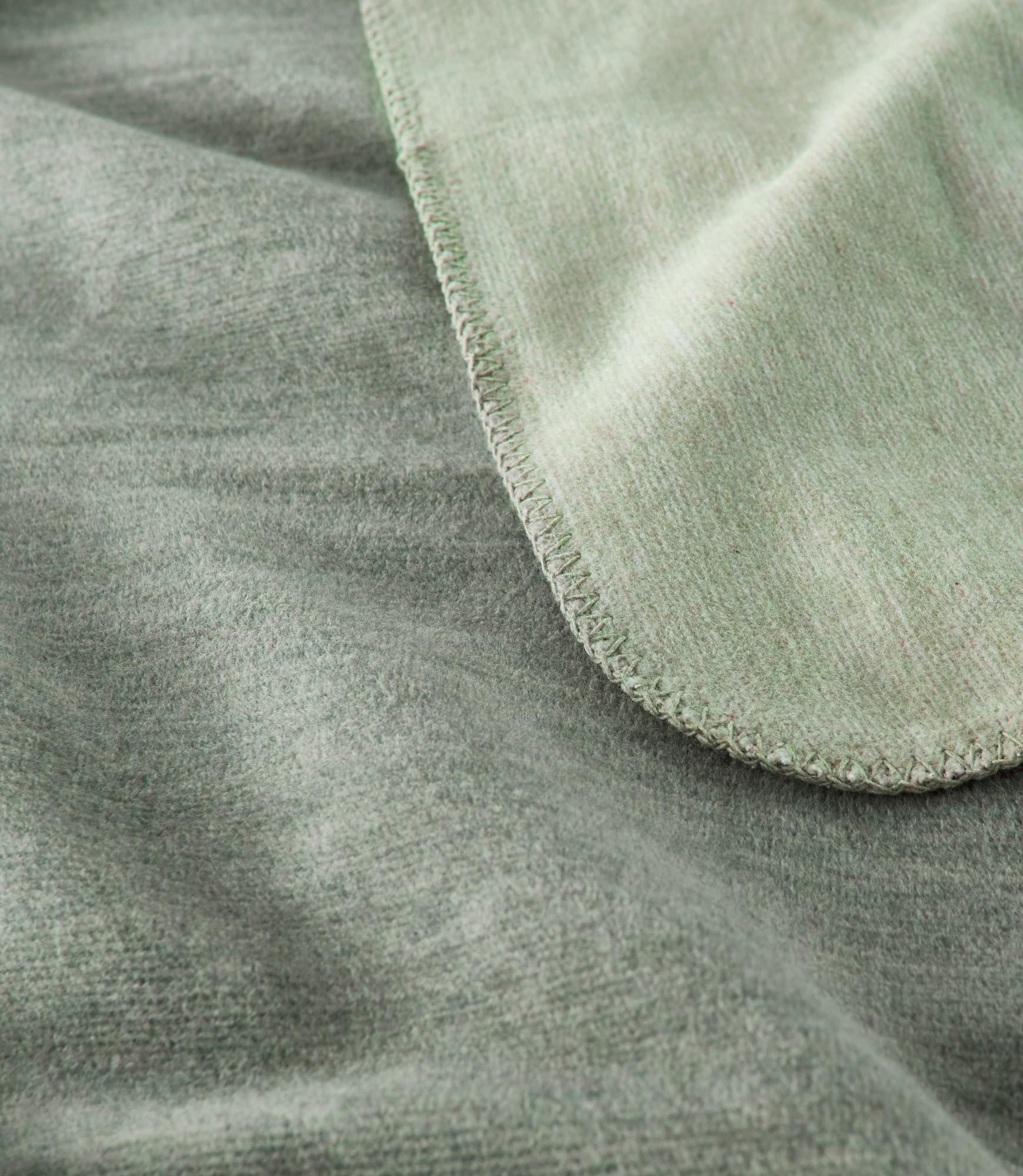 Alta Reversible Cotton Blanket Basil Detail Shot