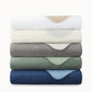 Alta Reversible Cotton Blankets Stack Multipole Colors White Pearl Gray Basil Sky