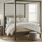 Linen Avery Percale Duvet Cover on a Bed 