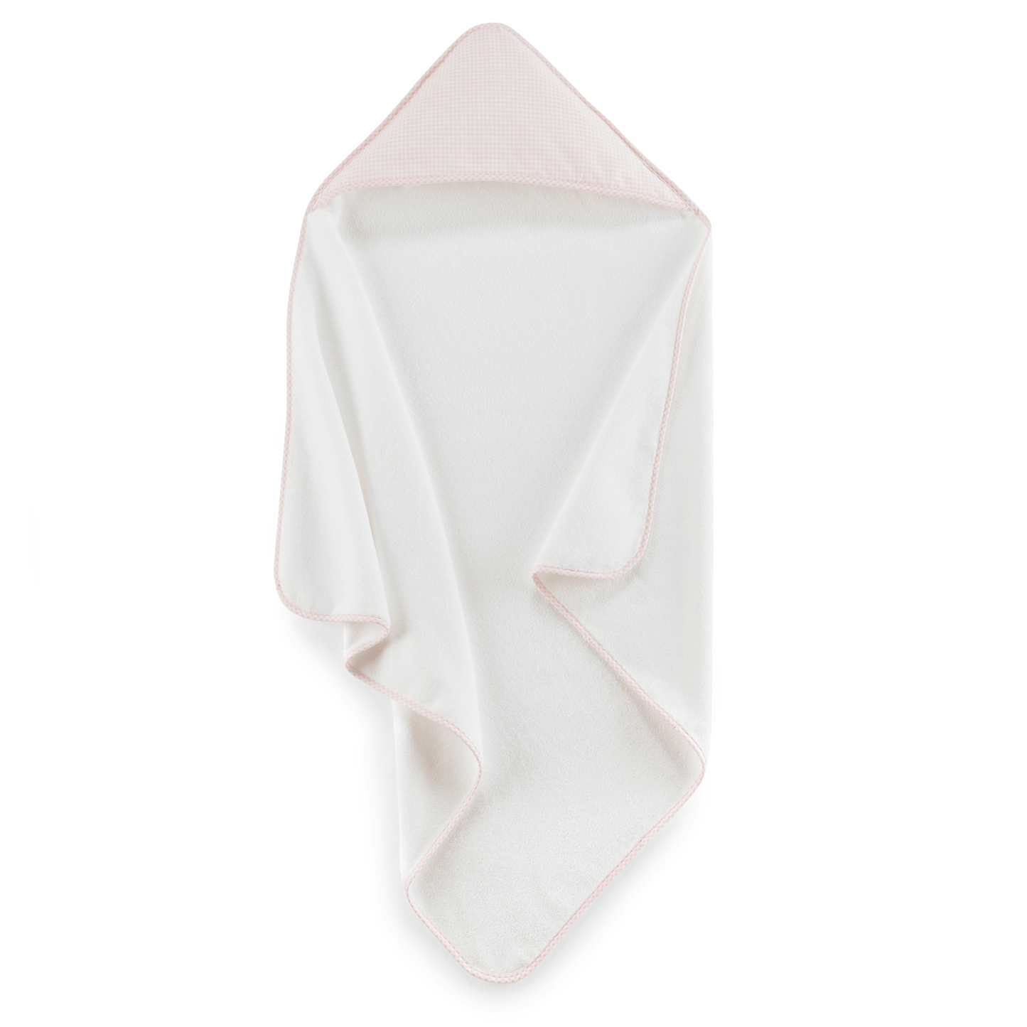 White hooded towel Pink trim