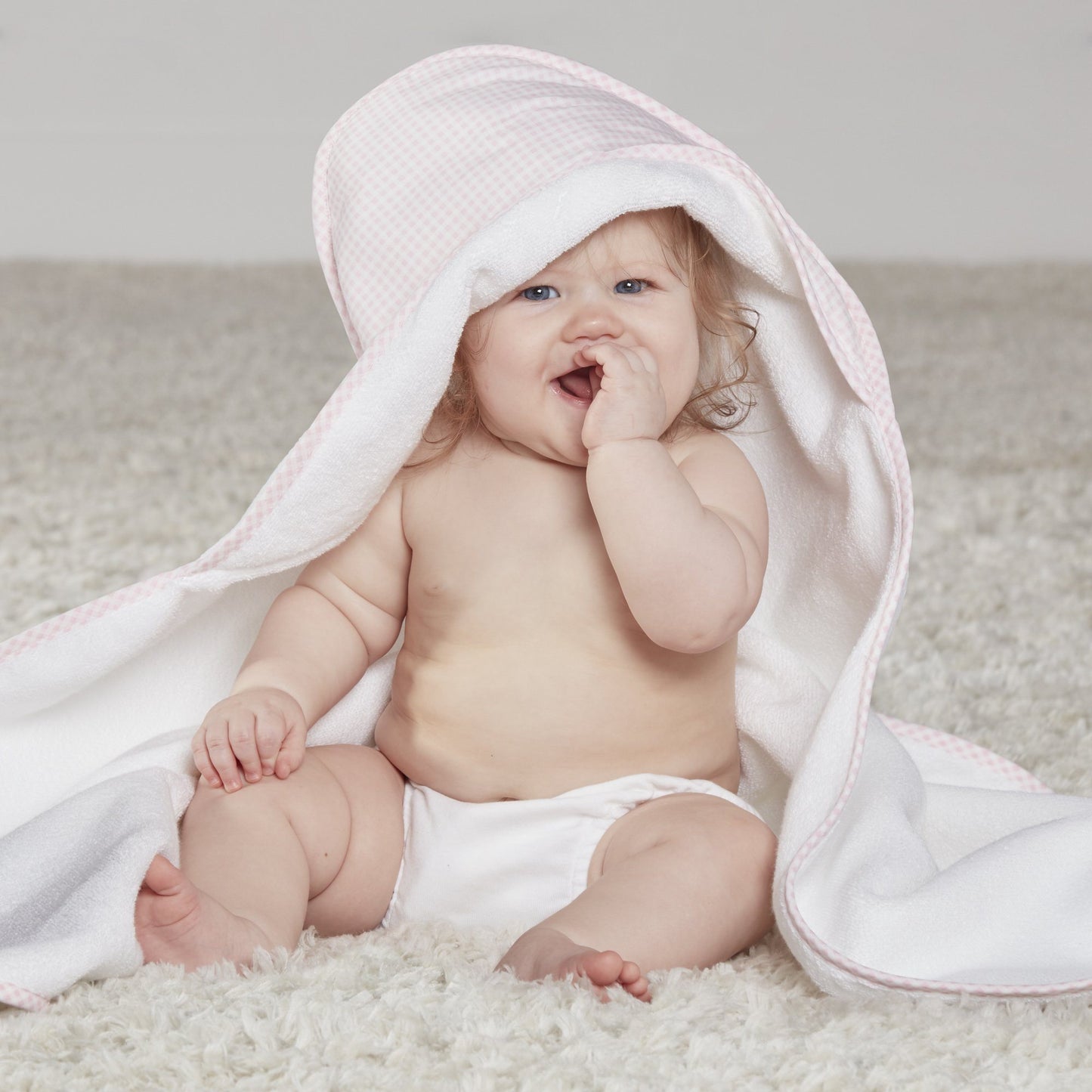 Baby in Pink Hooded Towel