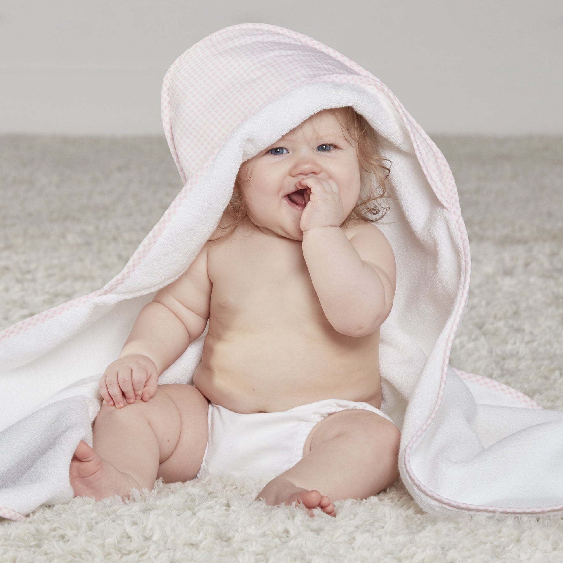 Baby in Pink Hooded Towel