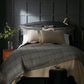 Biagio Blue Duvet Cover in a Black Bedroom