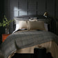 Biagio Duvet Cover in a Black Bedroom, Blue