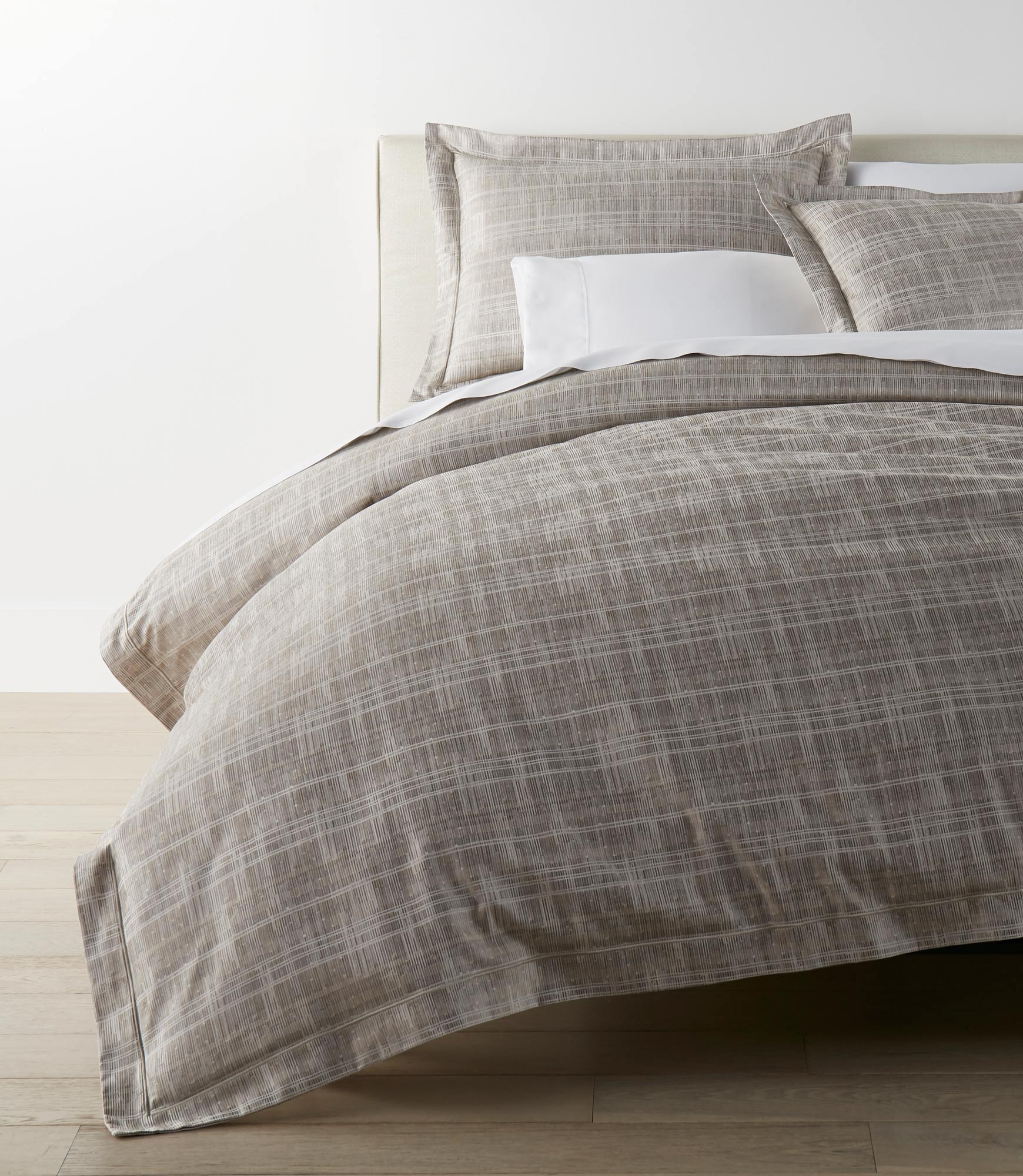 Biagio Duvet Cover on a Bed, Linen
