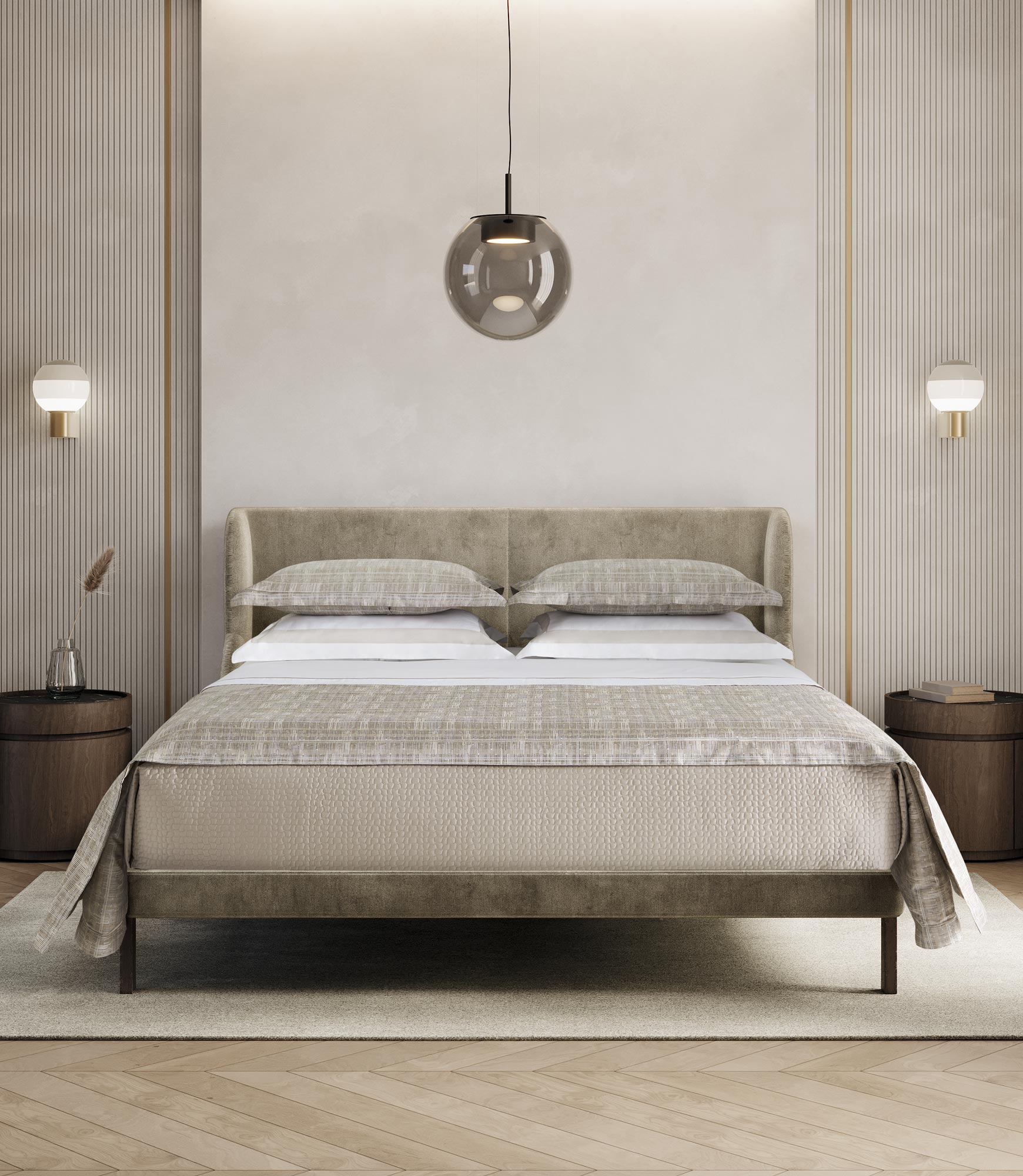 Biagio Duvet Cover in a Modern Bedroom, Linen