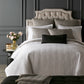 moody glam bedroom with neutral bedding Channing Striped White Sham
