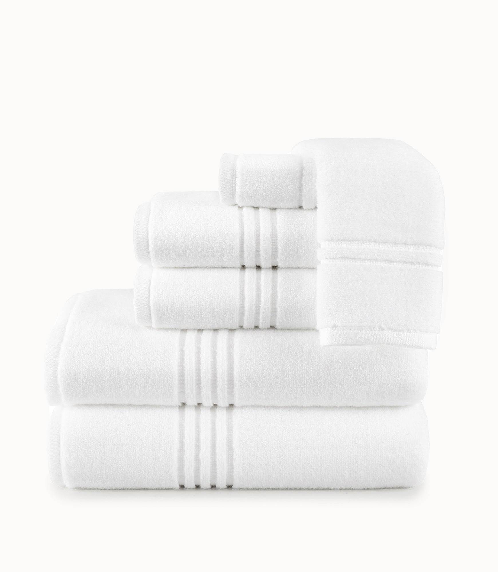 Chelsea Plush Towel Set Stack White