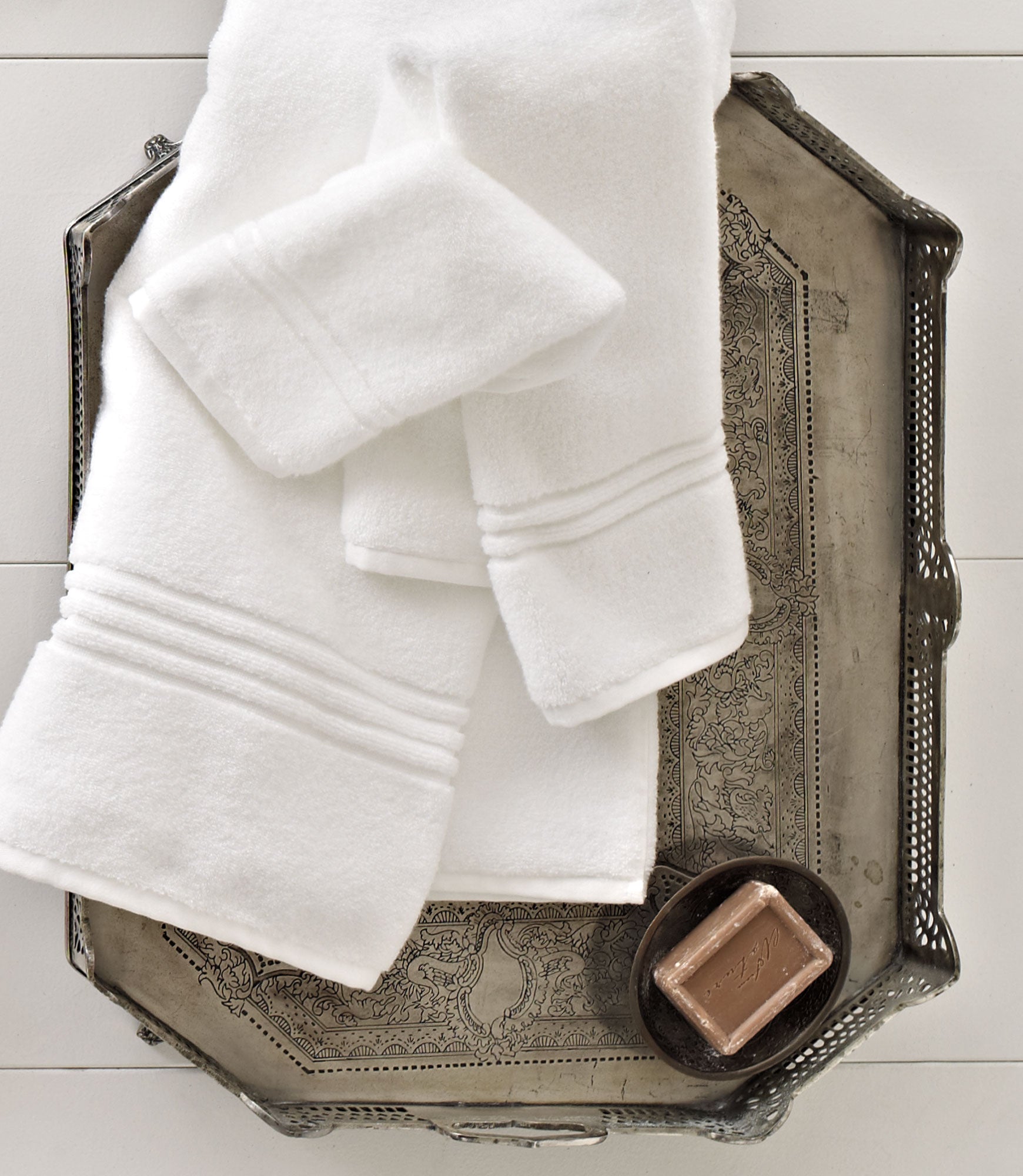 6pc Modern Bath Towels and Washcloths Set White - Threshold™