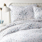 Confetti Sateen Duvet Set Blue on Bed