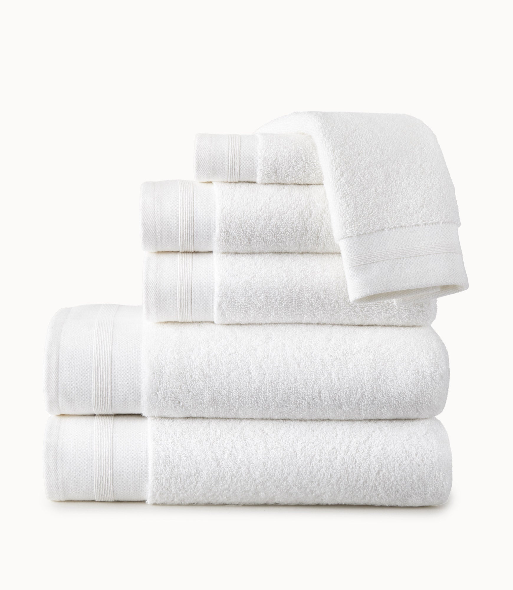 Peacock Alley Liam Essential Bath Towel Bundle in White | 12 Pieces | 100% Extra-Long Staple Cotton