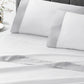 Modern Cuff Sateen Sheet Set Fog on Bed