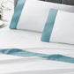 Modern Cuff Sateen Sheet Set Lagoon on Bed