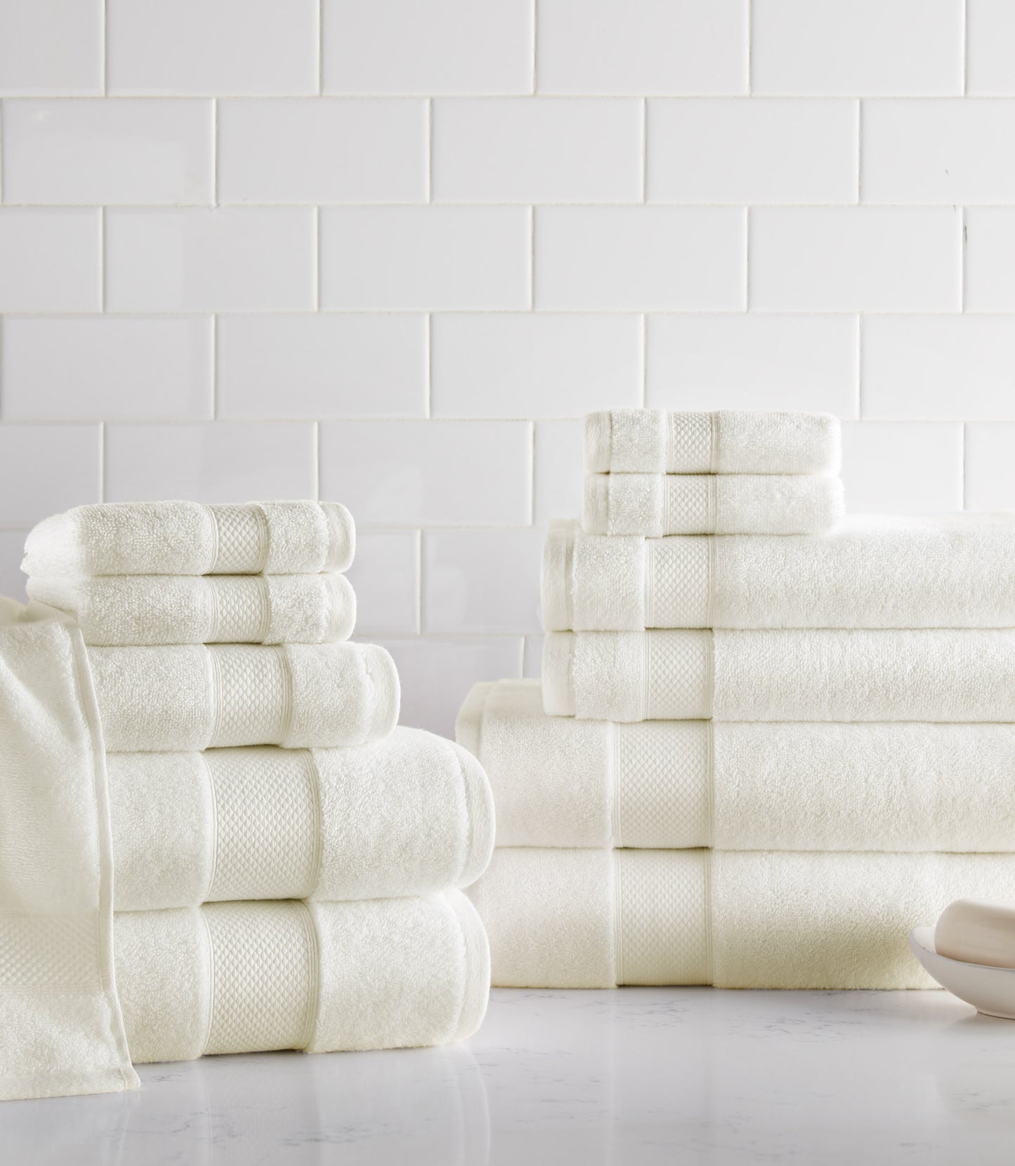 Diamond Towel 12 Piece Bundle Ivory