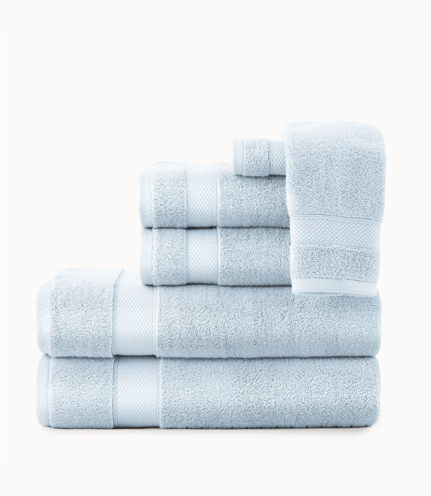 Diamond Towel Set Stacked Glacier