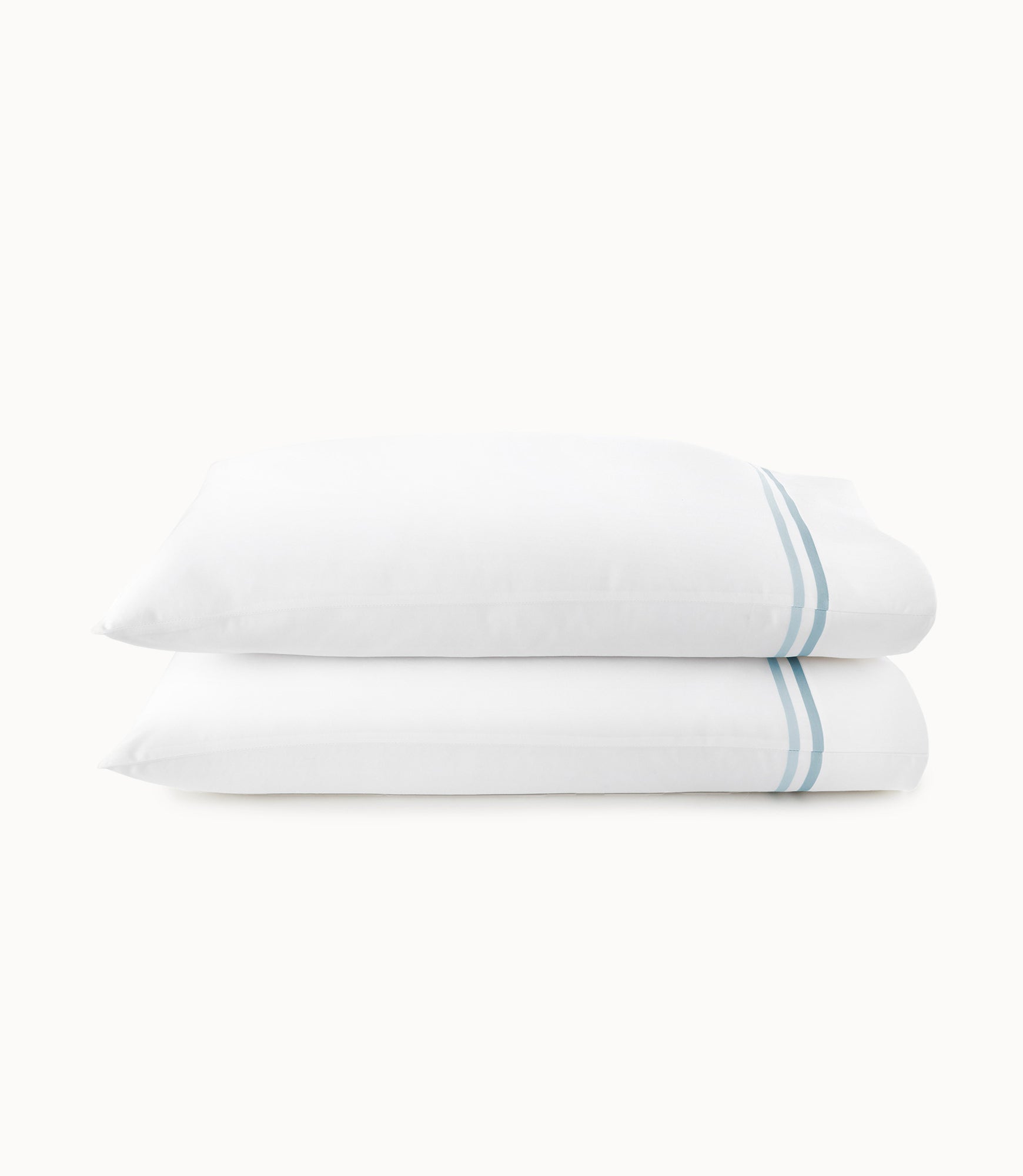Duo Striped Sateen Pillowcases  Blue