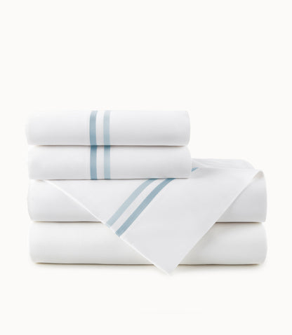 Duo Striped Sateen Sheet Set Blue