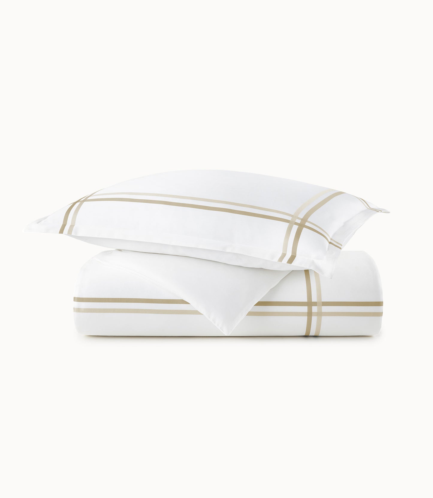 Duo Striped Sateen Duvet Cover Linen