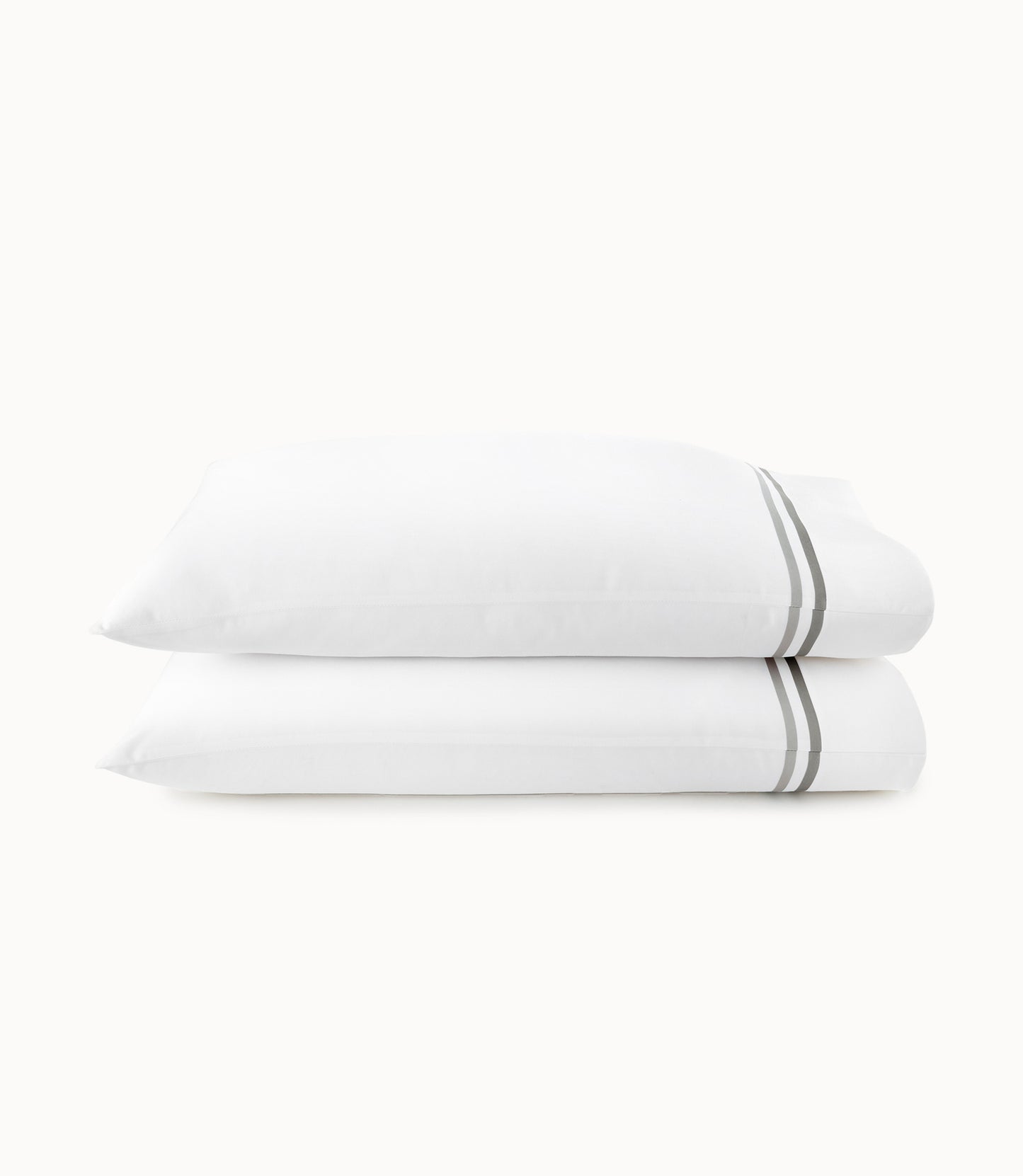 Duo Striped Sateen Pillowcases Pewter
