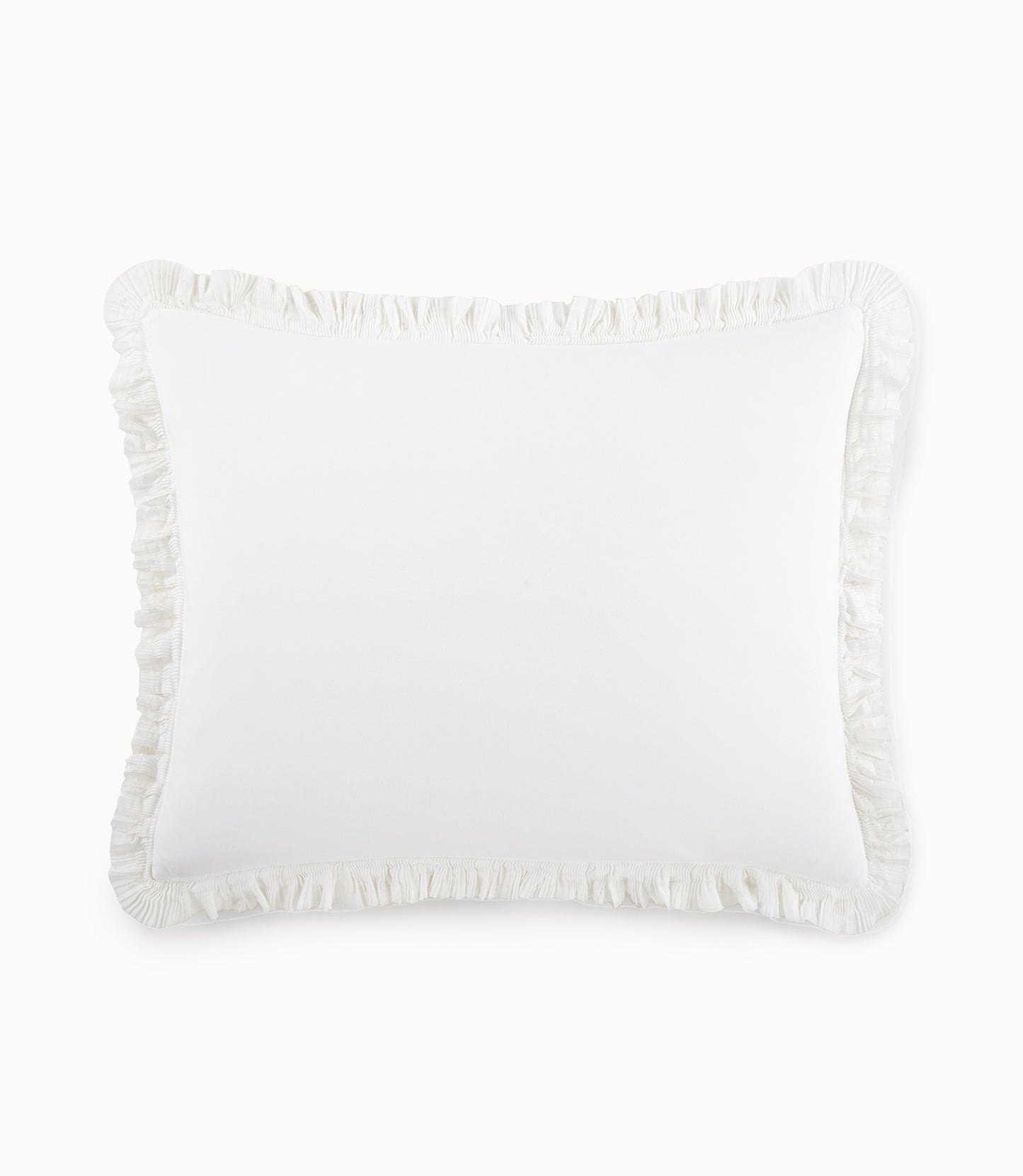 white ruffled edge pillow sham