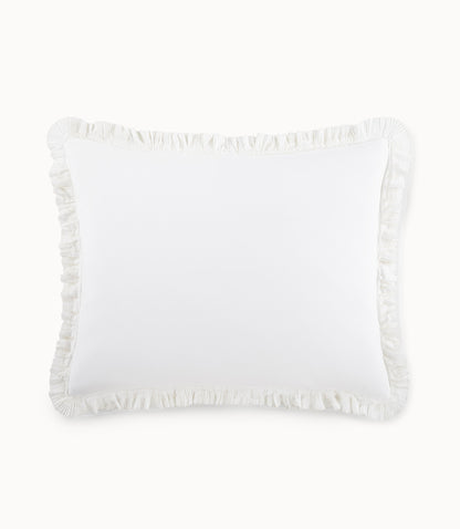white ruffled edge pillow sham
