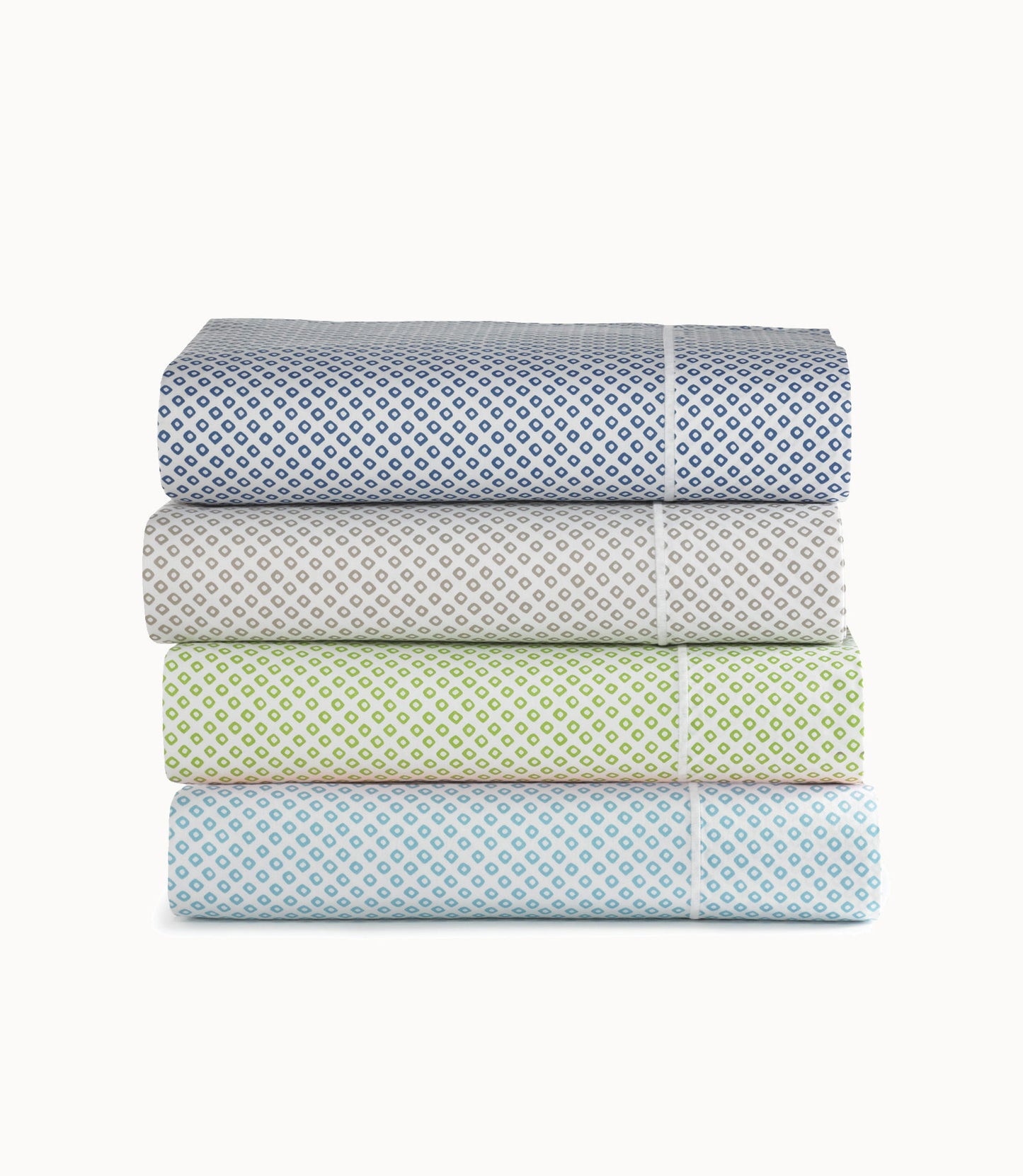 Emma Printed Sateen Sheet Set Multiple Colors Aqua Blue Green Linen