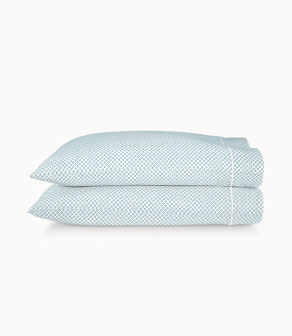 Emma Printed Sateen Pillowcases Aqua