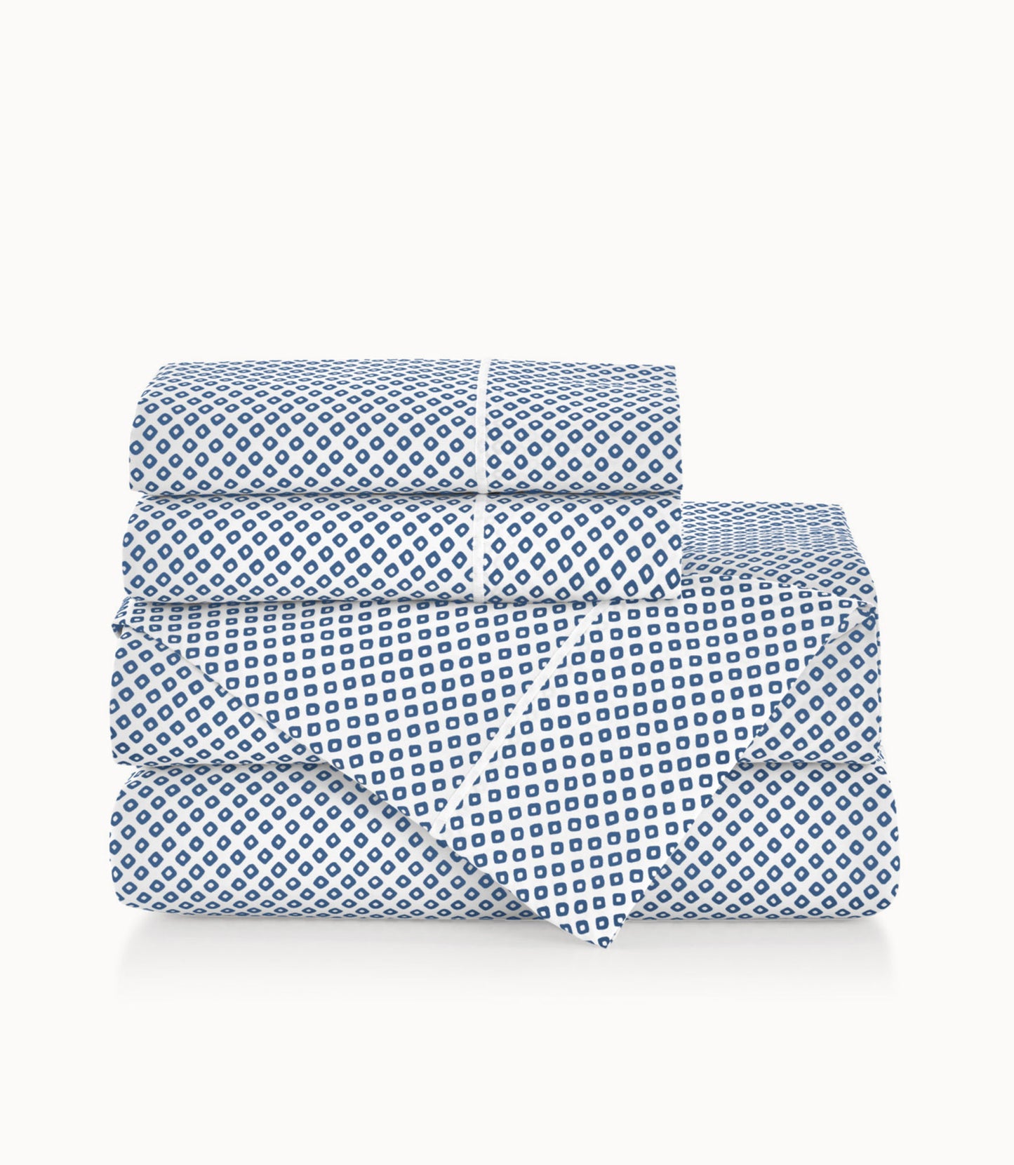 Emma Printed Sateen Sheet Set Blue