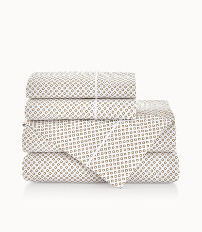 Emma Printed Sateen Sheet Set Linen