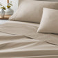 Essential Sateen Sheet Set on Bed Taupe