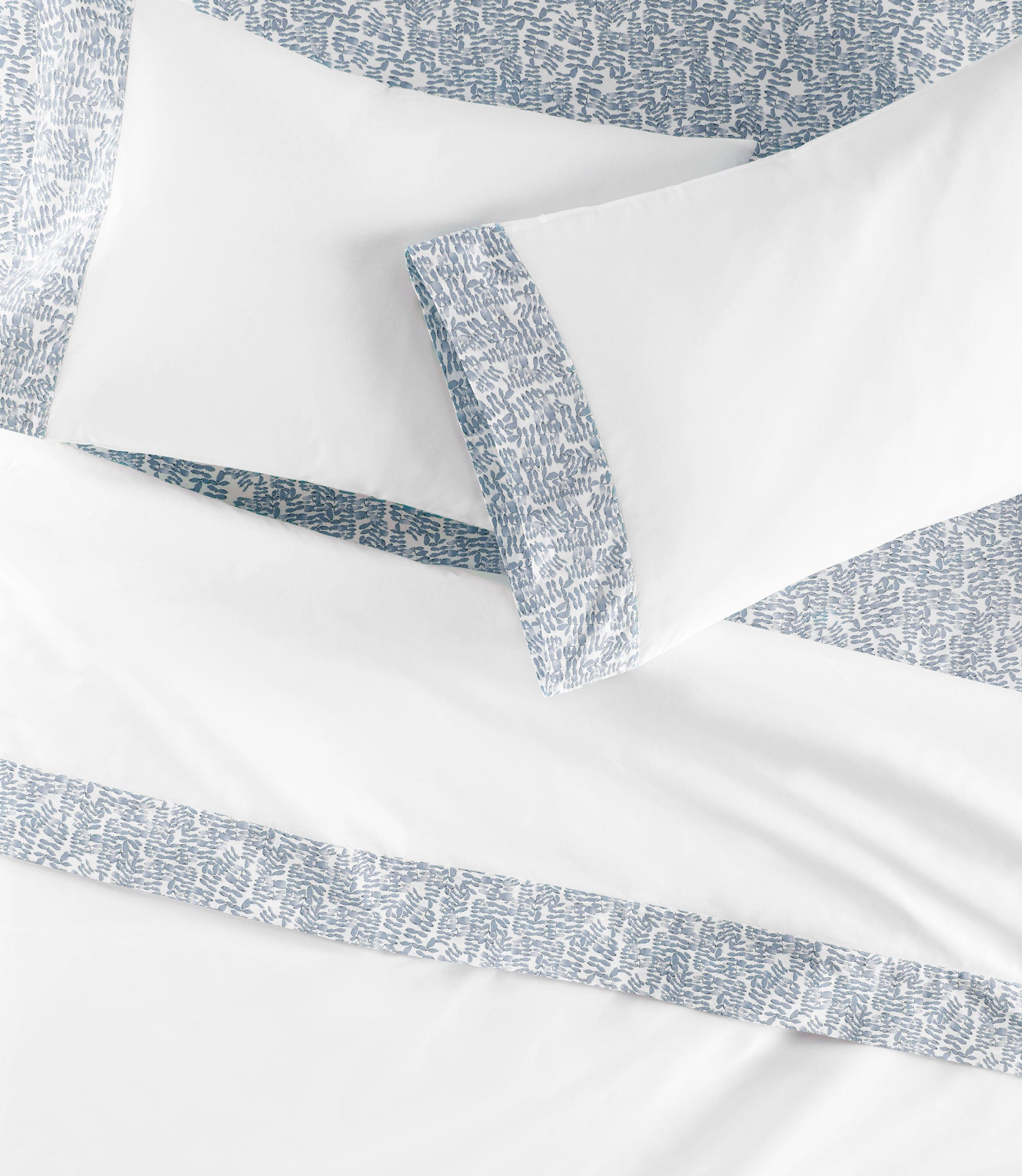 Fern Cuff Percale Sheet Set Denim