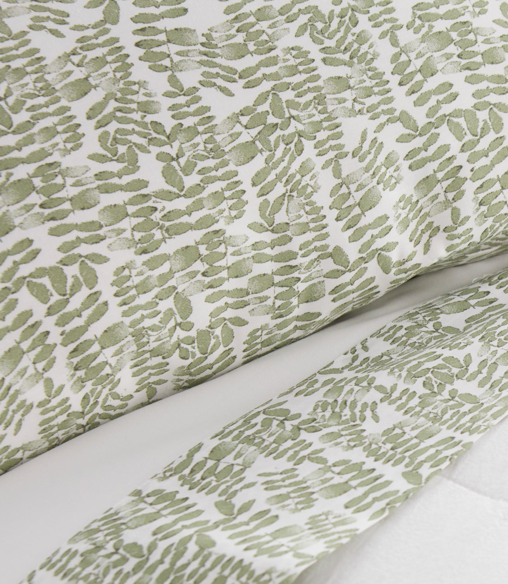 Fern Percale Sheet Set Fern Detail