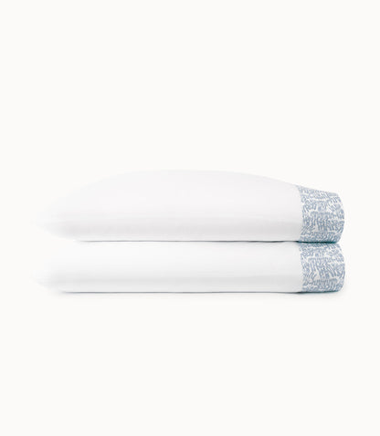 Fern Cuff Percale Pillowcases Denim