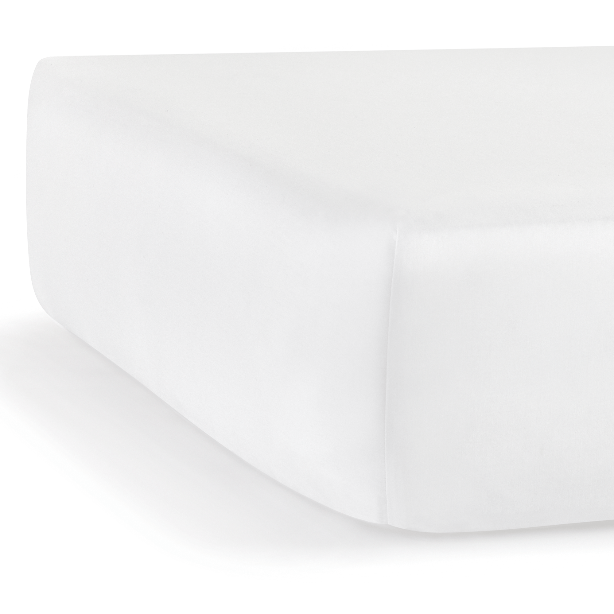 Fitted white Crib sheet tucked in the corner