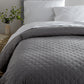 Egyptian Cotton Flannel Coverlet Gray on Bed