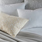 Grid Percale Fitted Sheet Charcoal on Bed