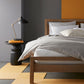 Grid Percale Fitted Sheet Charcoal on Bed