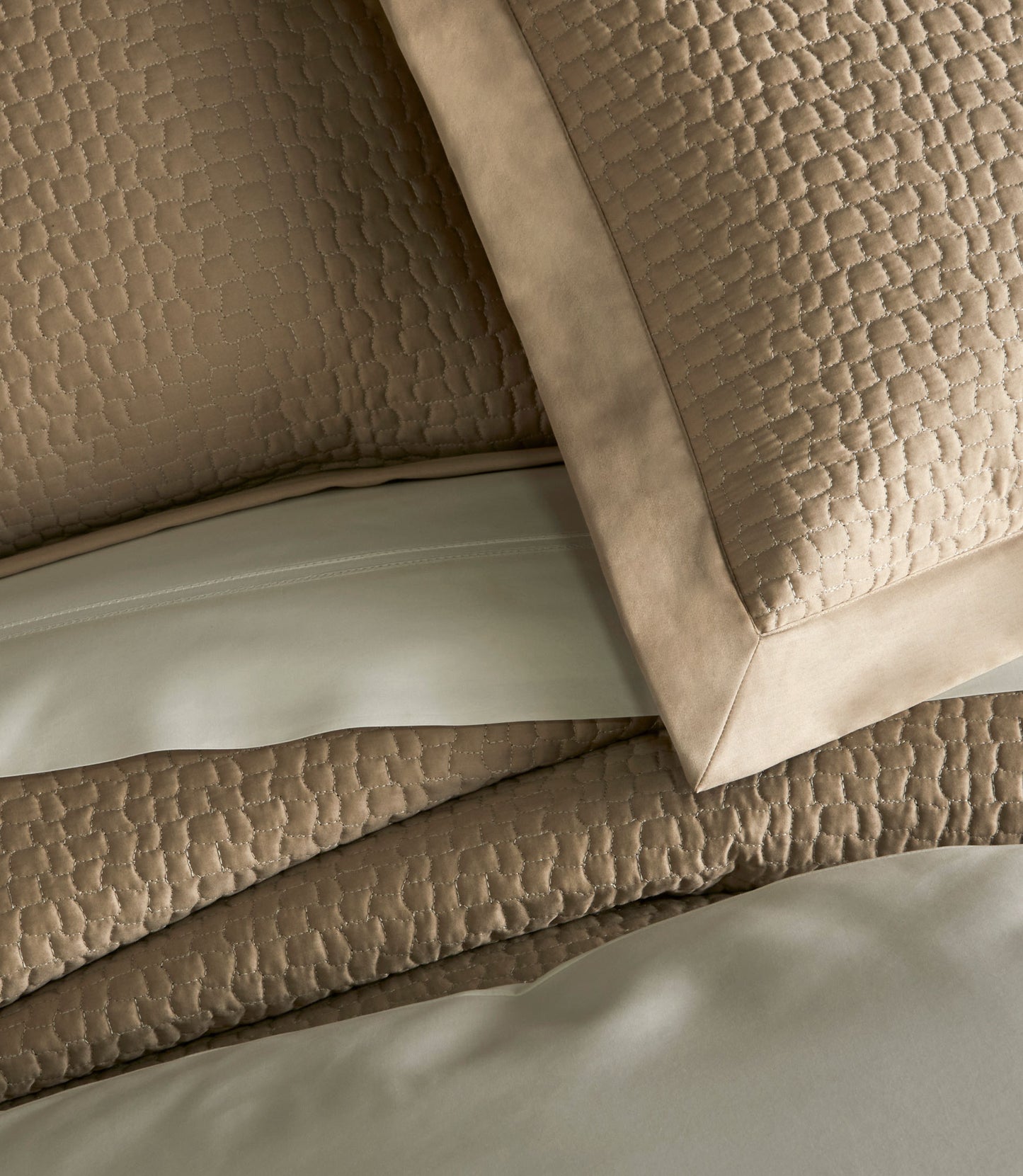 Hamilton Quilted Coverlet  Camel Detail
